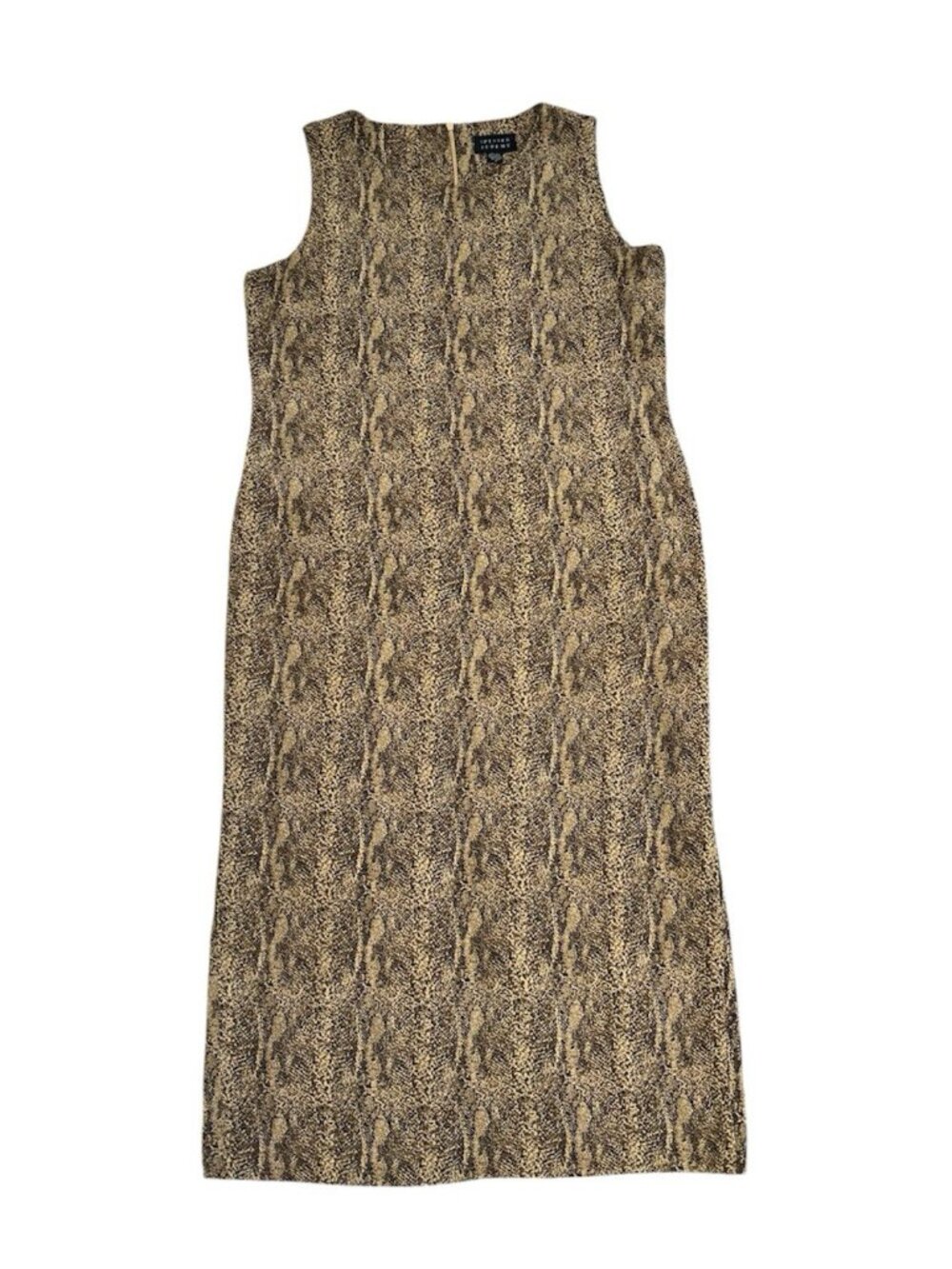 Vintage Spenser Jeremy Brown Snake Print Dress 100% Silk Size 16